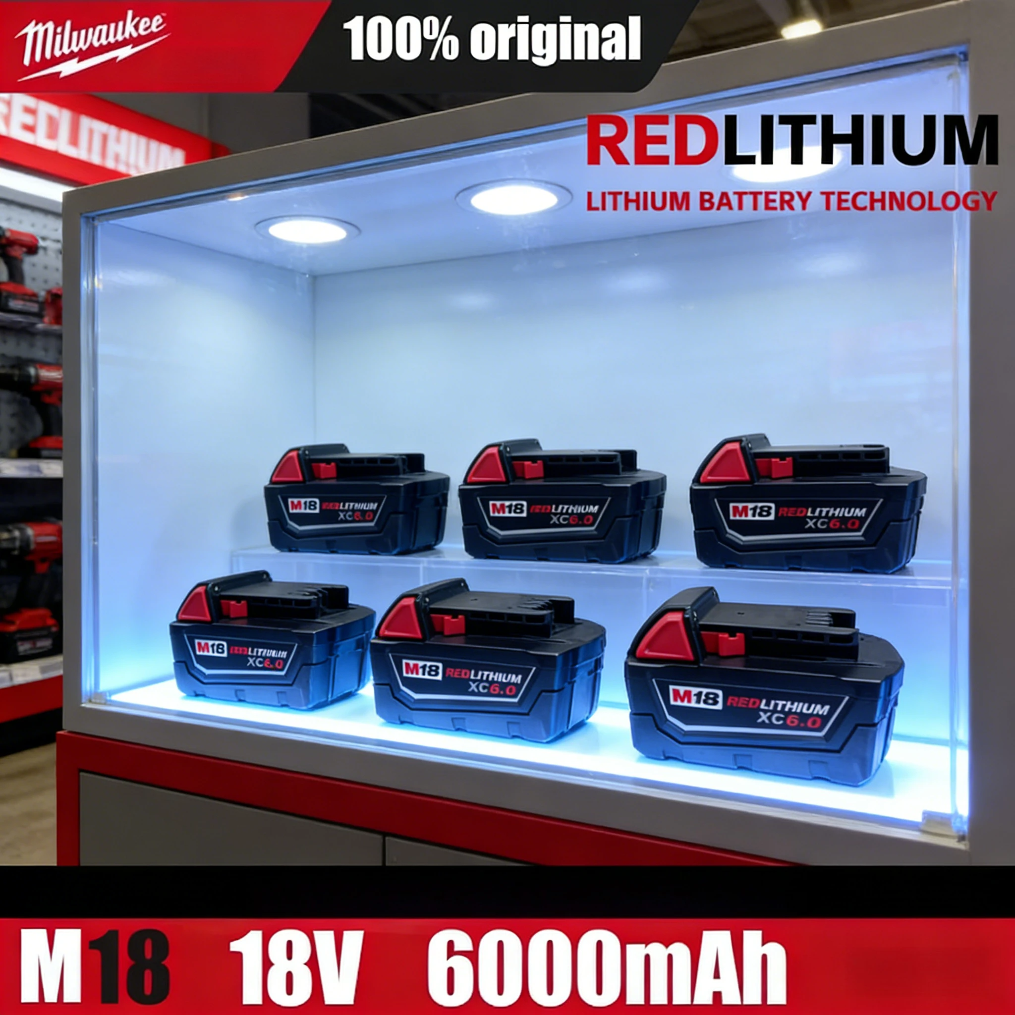 Milwaukee M18 18V 6.0Ah Rechargeable Li-ion Battery Compatible with Milwaukee M18 All Cordless Power Tools
Milwaukee M18 18V 6.0Ah Rechargeable Li-ion Battery Compatible with Milwaukee M18 All Cordless Power Tools