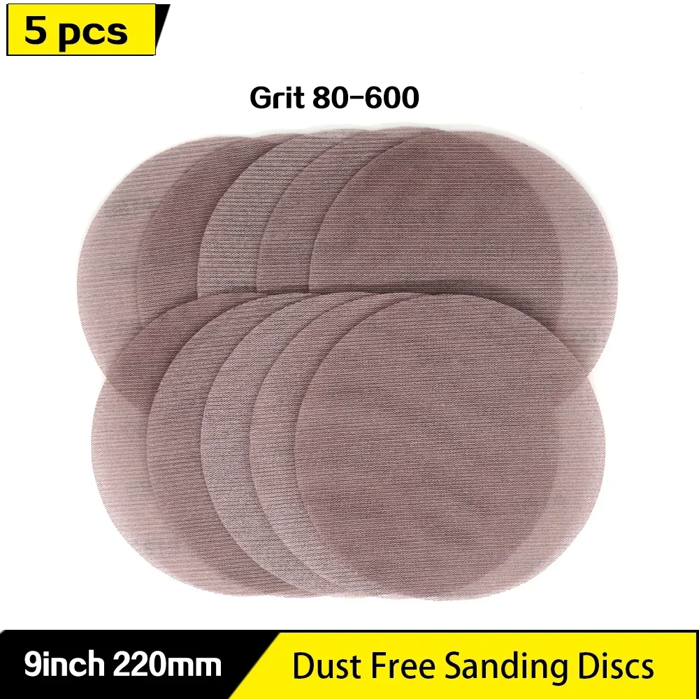 9 Inch 225mm Mesh Abrasive Dust Free Sanding Discs Anti-blocking Dry Grinding Sandpaper 80 to 600 Grit Hook and Loop 5 Pcs
9 Inch 225mm Mesh Abrasive Dust Free Sanding Discs Anti-blocking Dry Grinding Sandpaper 80 to 600 Grit Hook and Loop 5 Pcs
