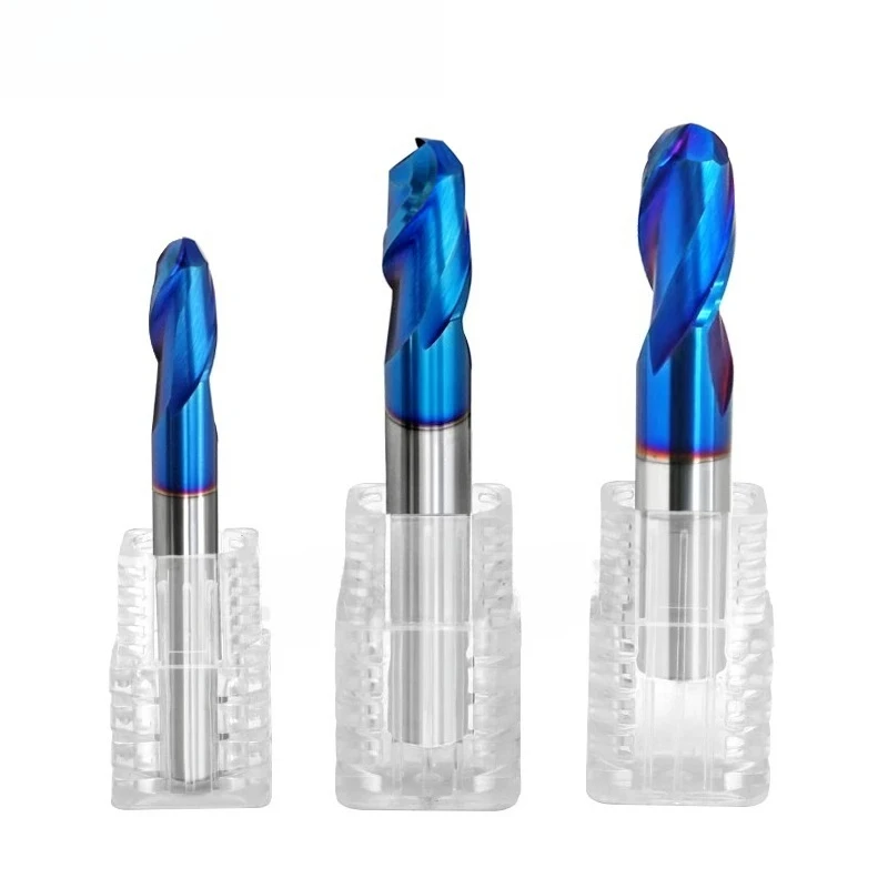 HRC65 Blue Nano Coating Milling Cutter 2-Flute Tungsten Steel Carbide CNC Machine Machining Ball Head Endmills Tools
HRC65 Blue Nano Coating Milling Cutter 2-Flute Tungsten Steel Carbide CNC Machine Machining Ball Head Endmills Tools