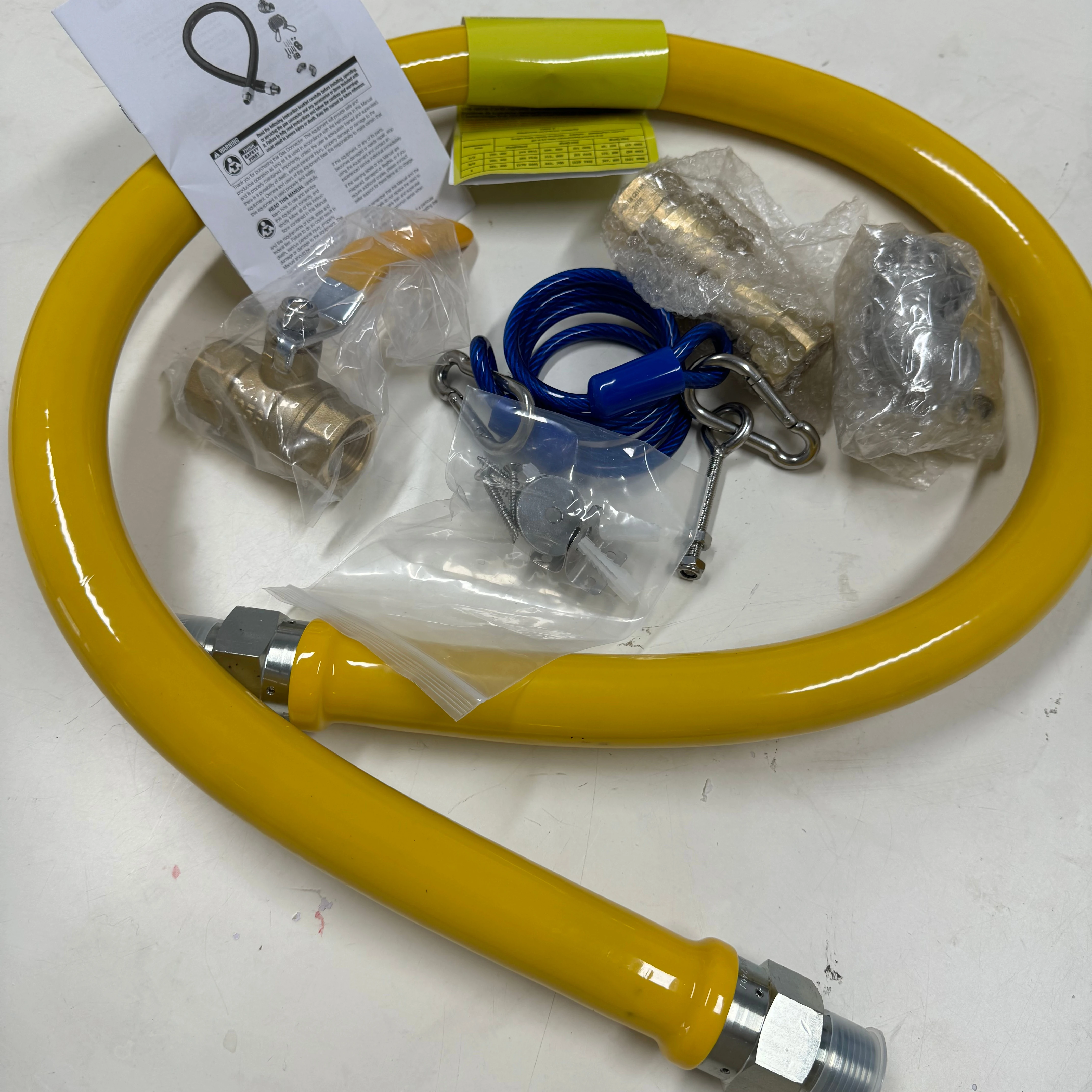 SHINEHO 3/4" Diameter Quick Disconnect 48" Moveable Gas Connector Kit with Swivel Two Elbows, and Restraining Cable
SHINEHO 3/4" Diameter Quick Disconnect 48" Moveable Gas Connector Kit with Swivel Two Elbows, and Restraining Cable
