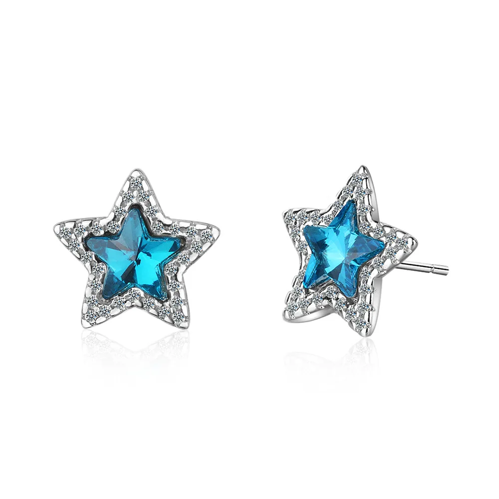 Best Sell Shiny Blue Crystal Star 925 Sterling Silver Female Stud Earrings Promotion Jewelry Women Gifts Anti Allergy
Best Sell Shiny Blue Crystal Star 925 Sterling Silver Female Stud Earrings Promotion Jewelry Women Gifts Anti Allergy