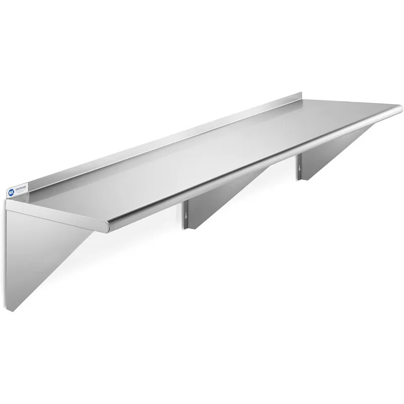 GRIDMANN 12" x 72" Stainless Steel Wall Mount Shelf with Backsplash, Commercial Grade - NSF Certified 18 Gauge Shelving
GRIDMANN 12" x 72" Stainless Steel Wall Mount Shelf with Backsplash, Commercial Grade - NSF Certified 18 Gauge Shelving