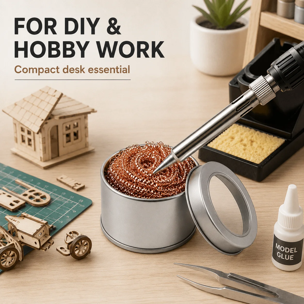 Easy Use No Water Needed Soldering Iron Tip Cleaner Ball Copper Wire Mesh Desoldering Dross Metal Box Tool for Electronics
Easy Use No Water Needed Soldering Iron Tip Cleaner Ball Copper Wire Mesh Desoldering Dross Metal Box Tool for Electronics