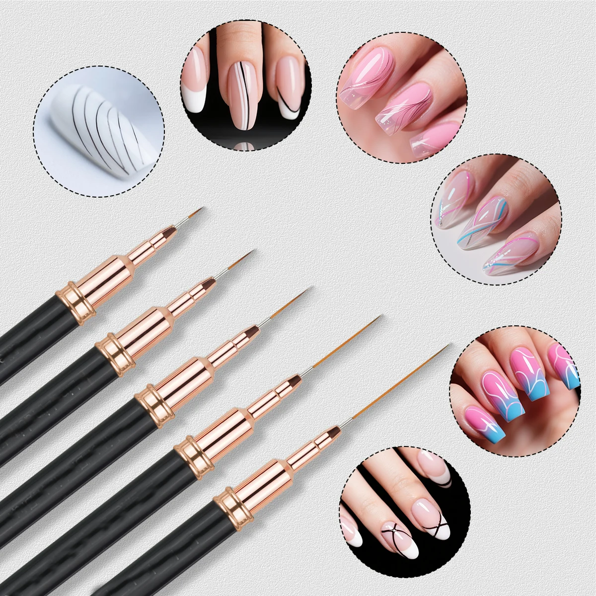 5pcs-Black Nail Paintbrushes Nail art stripe pen long lines fine details fine drawing nail brush
5pcs-Black Nail Paintbrushes Nail art stripe pen long lines fine details fine drawing nail brush