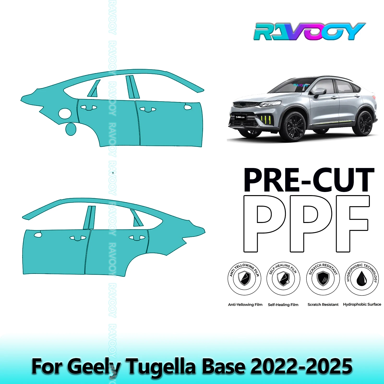 For Geely Tugella Base 2022-2025 8.5mil Clear Matte Pre-Cut PPF Door & A/B Pillar Kit TPU Paint Protection Film Set
For Geely Tugella Base 2022-2025 8.5mil Clear Matte Pre-Cut PPF Door & A/B Pillar Kit TPU Paint Protection Film Set