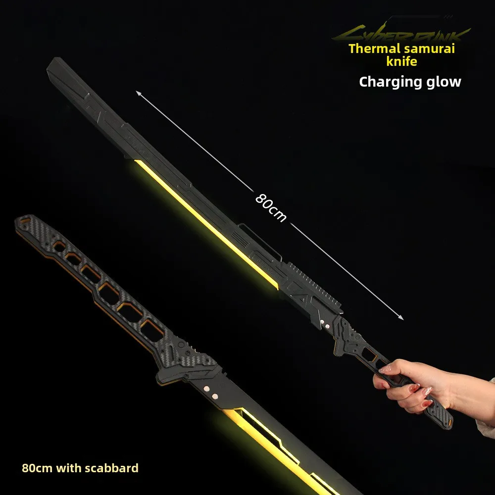 80cm/31.5in Cyberpunk 2077 Lightsaber Samurai Sword Cosplay with Sheath Game Peripherals Weapon Model Ornaments Luminous Toys
80cm/31.5in Cyberpunk 2077 Lightsaber Samurai Sword Cosplay with Sheath Game Peripherals Weapon Model Ornaments Luminous Toys