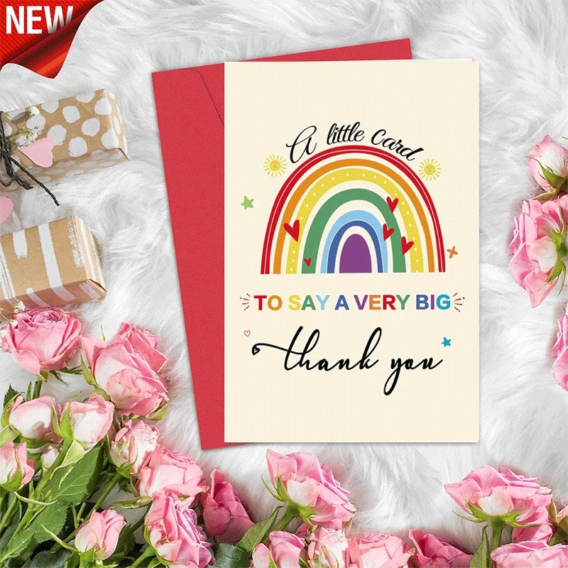 Rainbow Print Thank You Card, Cute Greeting Card for Gratitude, Little Card with Heart Sun Design for Thank
Rainbow Print Thank You Card, Cute Greeting Card for Gratitude, Little Card with Heart Sun Design for Thank