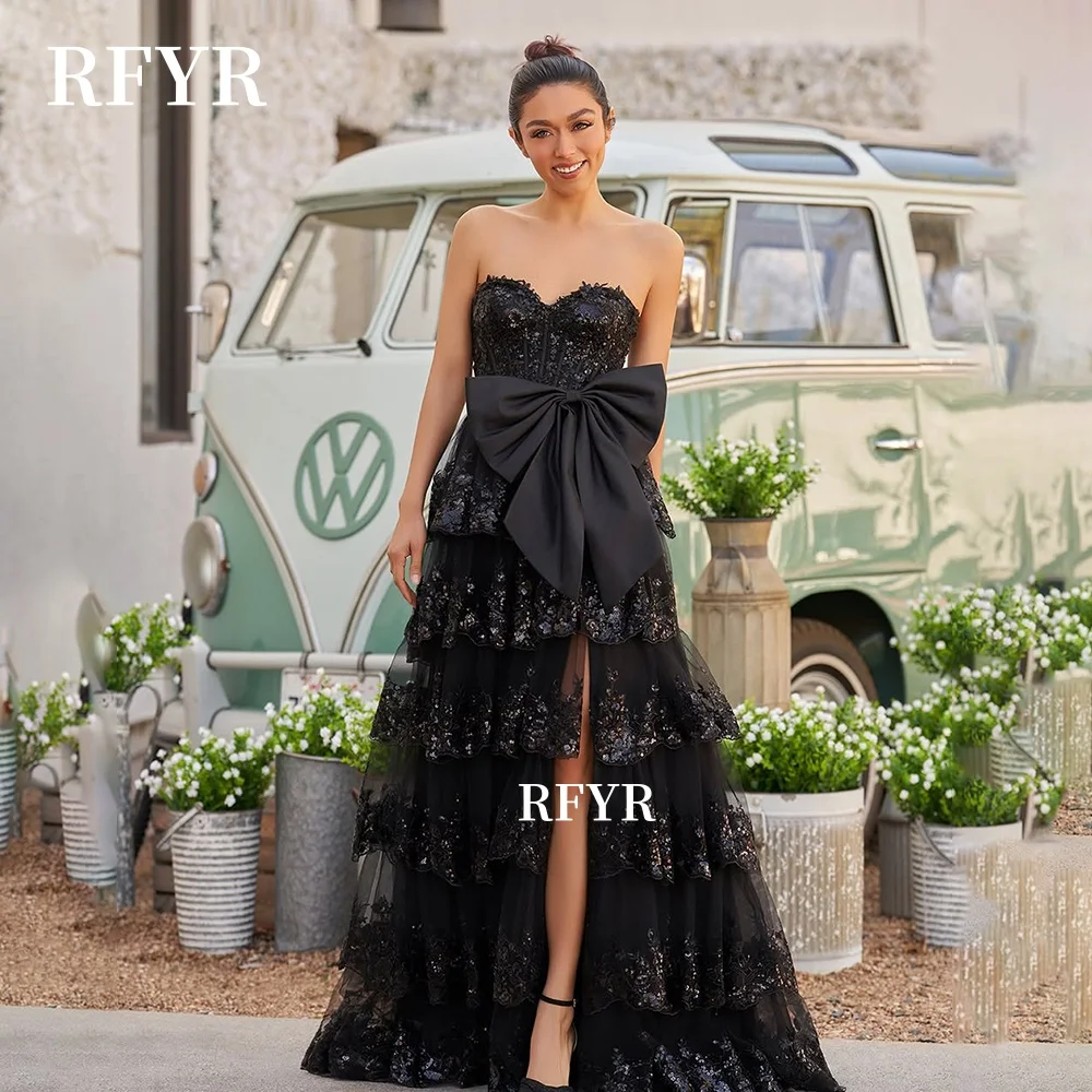 RFYR A Line Evening Dresses Applique Multilayers Prom Dress with Bow Princess Gown for Gala Party فساتين مناسبة رسمية Customized
RFYR A Line Evening Dresses Applique Multilayers Prom Dress with Bow Princess Gown for Gala Party فساتين مناسبة رسمية Customized