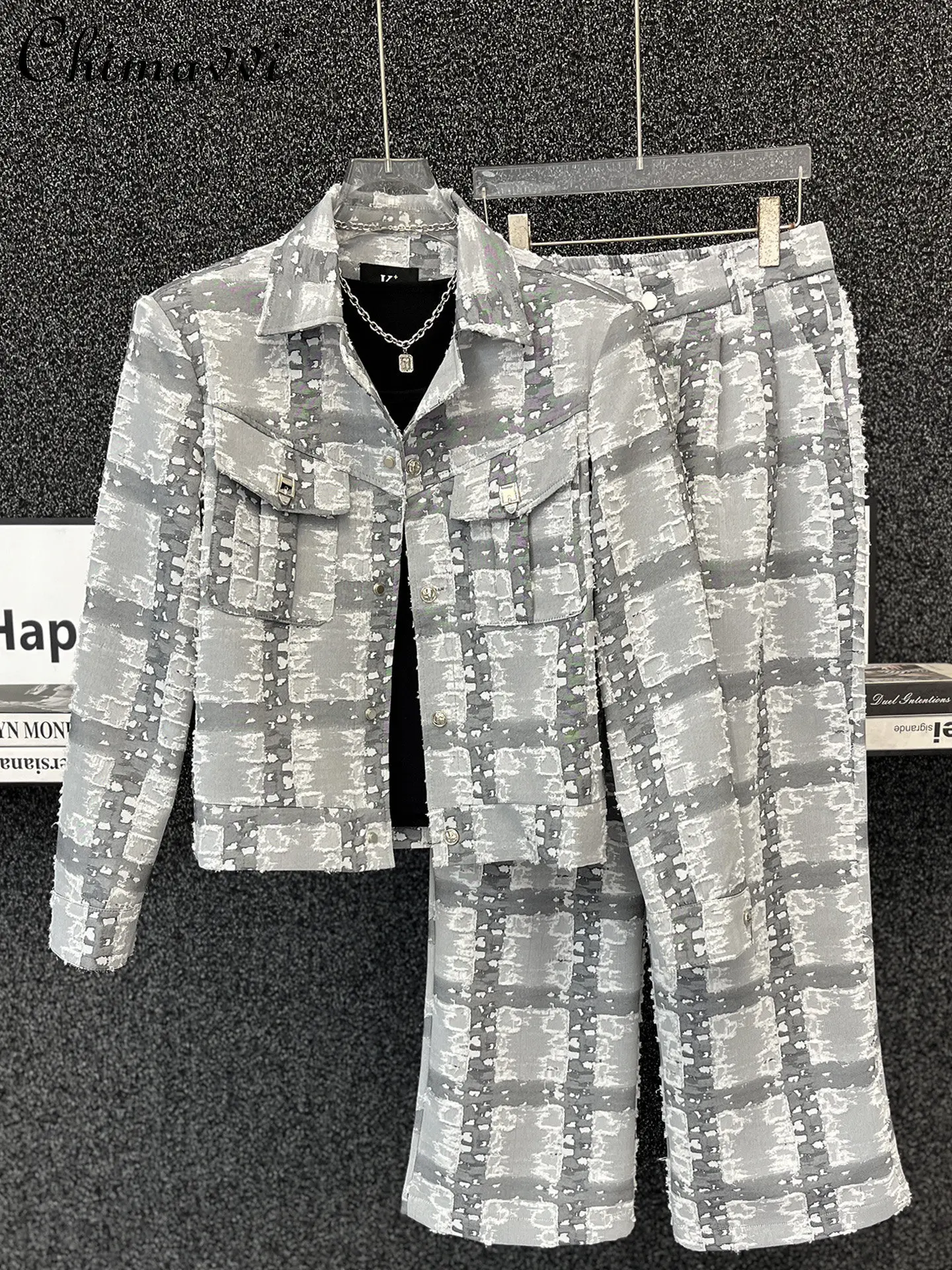 High-end Fashion Vintage Men's Outerwear Sets Lapel Single-Breasted Plaid Jacket Top Casual Wide Leg Pants Male Two-piece Set
High-end Fashion Vintage Men's Outerwear Sets Lapel Single-Breasted Plaid Jacket Top Casual Wide Leg Pants Male Two-piece Set