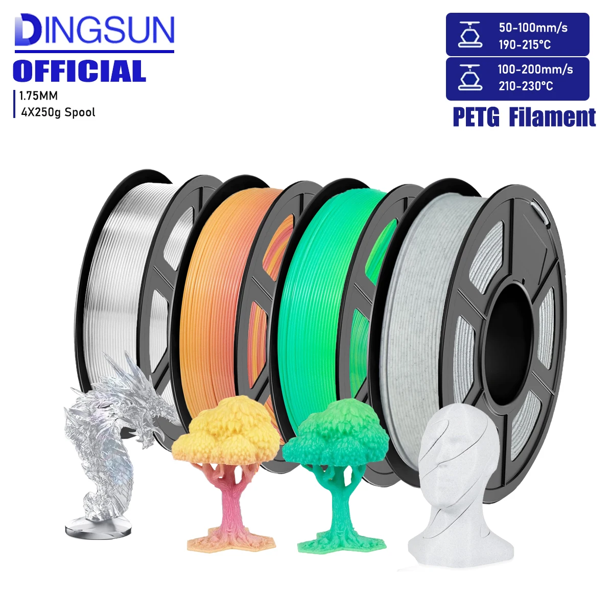 DINGSUN PETG Filament 1,75 мм, двухцветная градиентная нить от желтого до зеленого/розового до желтого/мраморного/прозрачного, высокоскоростная нить для 3D-принтера
DINGSUN PETG Filament 1,75 мм, двухцветная градиентная нить от желтого до зеленого/розового до желтого/мраморного/прозрачного, высокоскоростная нить для 3D-принтера