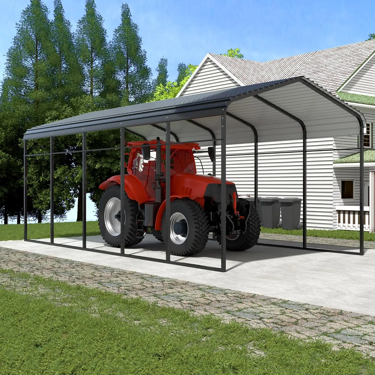 Heavy Duty Galvanized Steel Carport Canopy Frame Roof Outdoor Shelter Pickup Truck Boat 12x25 FT, Custom
Heavy Duty Galvanized Steel Carport Canopy Frame Roof Outdoor Shelter Pickup Truck Boat 12x25 FT, Custom