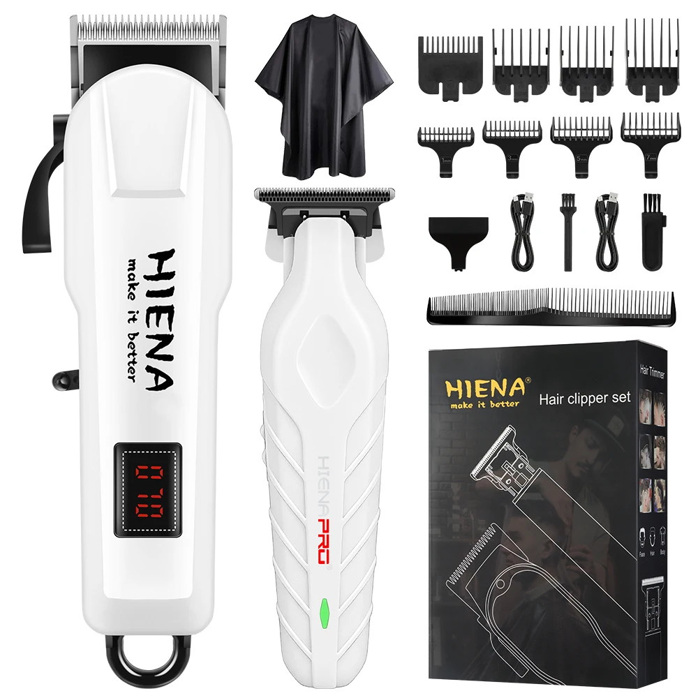 HIENA Professional Cordless Hair Clipper Set Barber Trimmer Kit with Cape & Combs for Home & Salon Use
HIENA Professional Cordless Hair Clipper Set Barber Trimmer Kit with Cape & Combs for Home & Salon Use