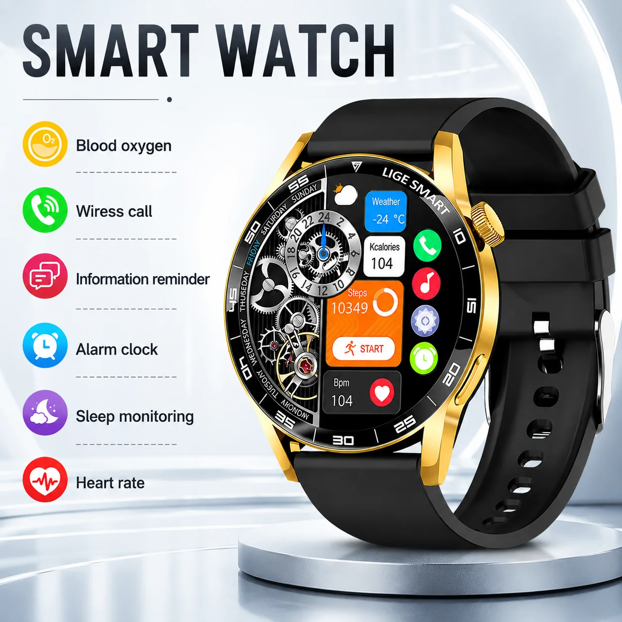 Choice LIGE Sports Smart Watch Wireless Calling More Function Heart Rate Monitoring 1.38" HD Screen Military smart watch for men
Choice LIGE Sports Smart Watch Wireless Calling More Function Heart Rate Monitoring 1.38" HD Screen Military smart watch for men