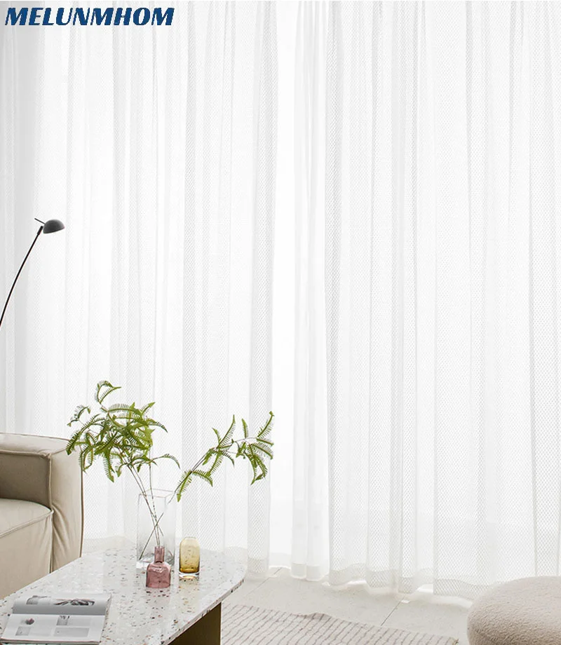 Melunmhom Korean And Japanese Pure White Plaid Warp Knitting Tulle Curtains for Living Room Bedroom Window Screens Balcony Sheer
Melunmhom Korean And Japanese Pure White Plaid Warp Knitting Tulle Curtains for Living Room Bedroom Window Screens Balcony Sheer