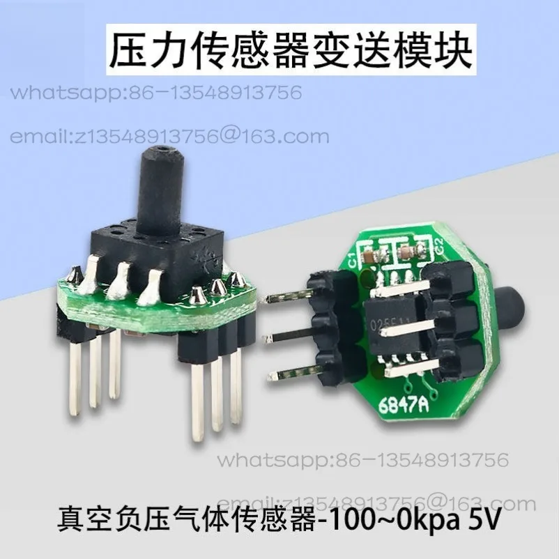 Датчик давления для вакуумных систем 3В/3.3В/5В, модуль передатчика давления -100-30-20~0 кПа
Датчик давления для вакуумных систем 3В/3.3В/5В, модуль передатчика давления -100-30-20~0 кПа