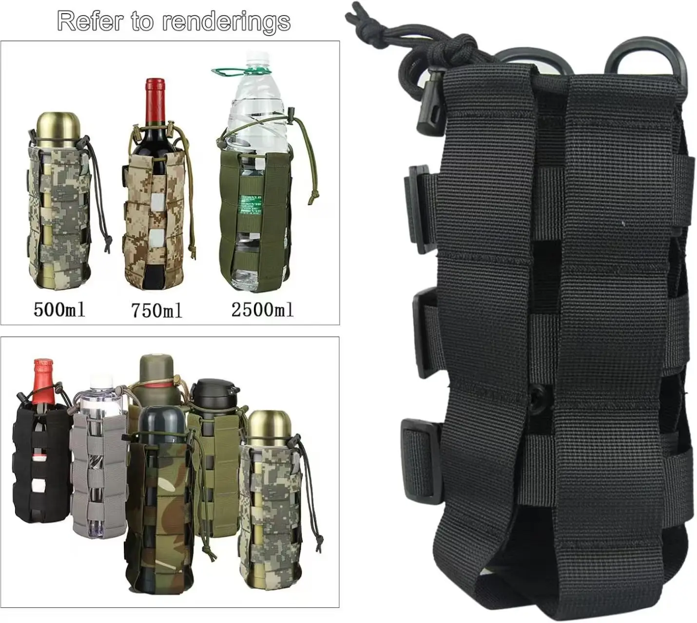 Tactical Water Bottle Pouch Outdoors Molle Kettle Holder Adjustable Kettle Bag Climbing Hiking Camping Water Bottle Carrier Bags
Tactical Water Bottle Pouch Outdoors Molle Kettle Holder Adjustable Kettle Bag Climbing Hiking Camping Water Bottle Carrier Bags