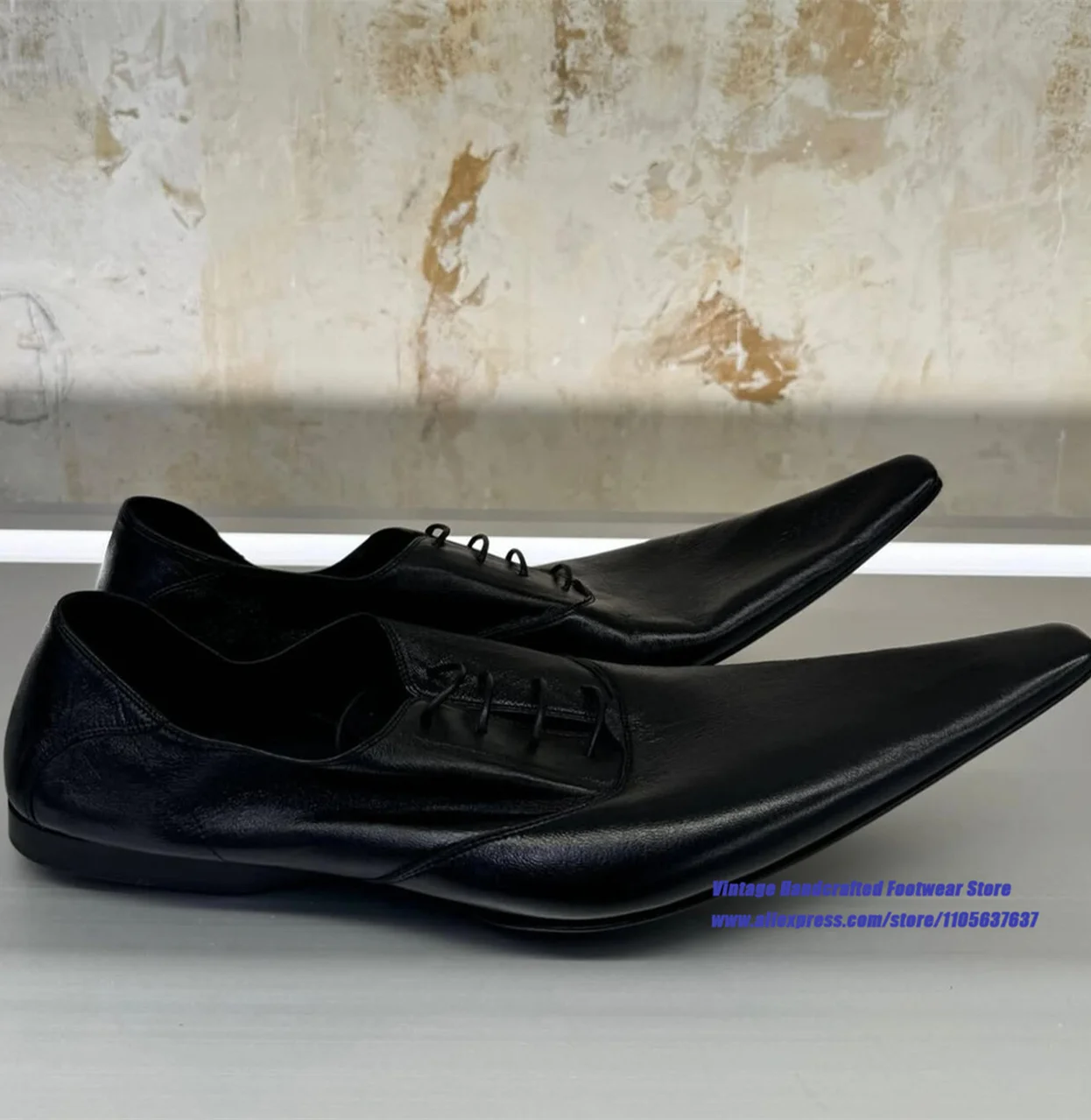 Men's Black Leather Lace-Up Derby Shoes Pointed Casual Leather Shoes Party Formal Dress Shoes Vintage Handcrafted Men's Shoes
Men's Black Leather Lace-Up Derby Shoes Pointed Casual Leather Shoes Party Formal Dress Shoes Vintage Handcrafted Men's Shoes