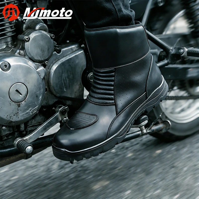 New Vintage Leather Motorcycle Boots Anti-fall Motocross Riding Boots Waterproof Motorbike Shoes Anti-slip Retro Commuting Shoes
New Vintage Leather Motorcycle Boots Anti-fall Motocross Riding Boots Waterproof Motorbike Shoes Anti-slip Retro Commuting Shoes