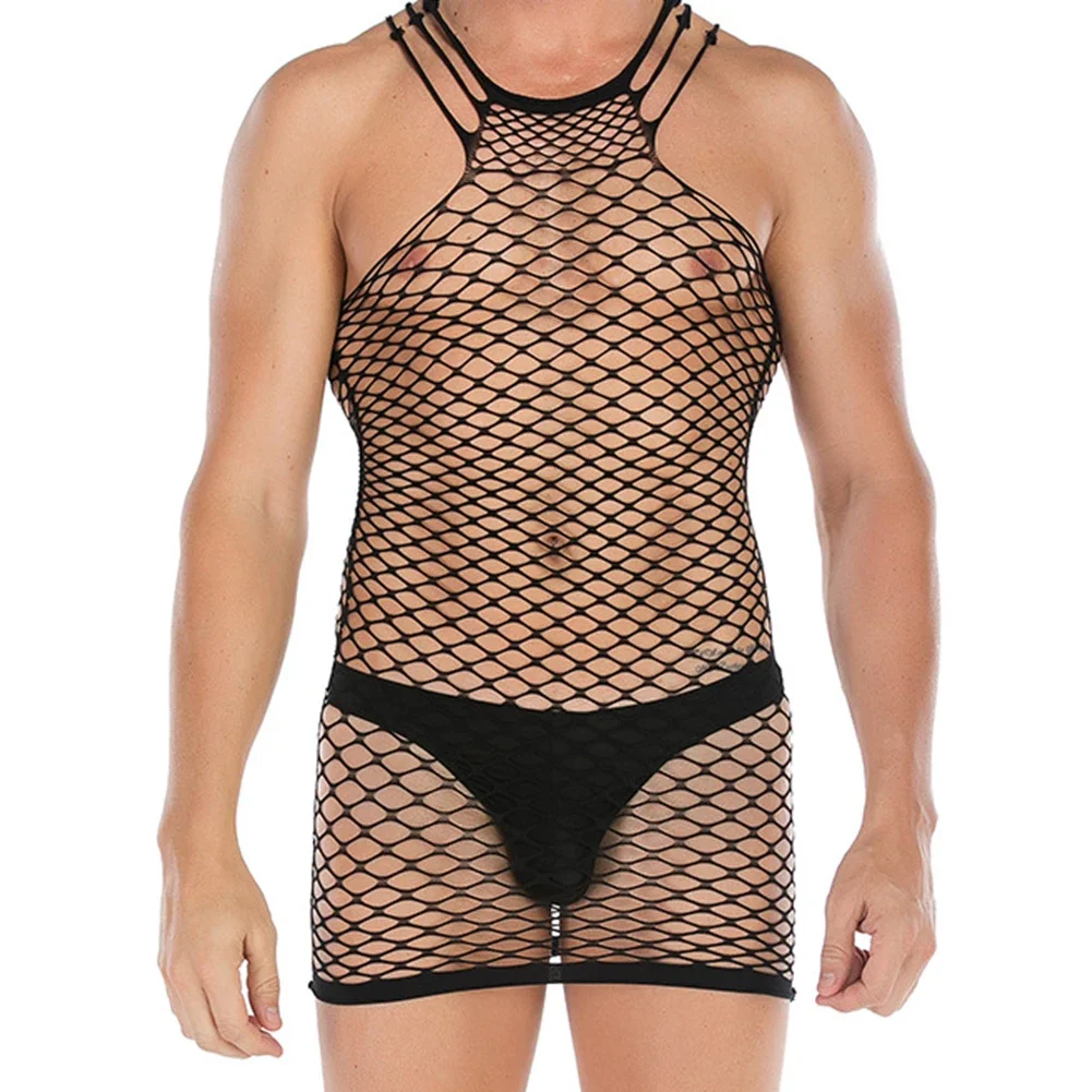 Fishnet Mens See Through Lace Bodysuit Sheer Mesh Hombre Lingerie Sexy Translucent Nightwear Sleepwear Net Yarn Net Clothes
Fishnet Mens See Through Lace Bodysuit Sheer Mesh Hombre Lingerie Sexy Translucent Nightwear Sleepwear Net Yarn Net Clothes