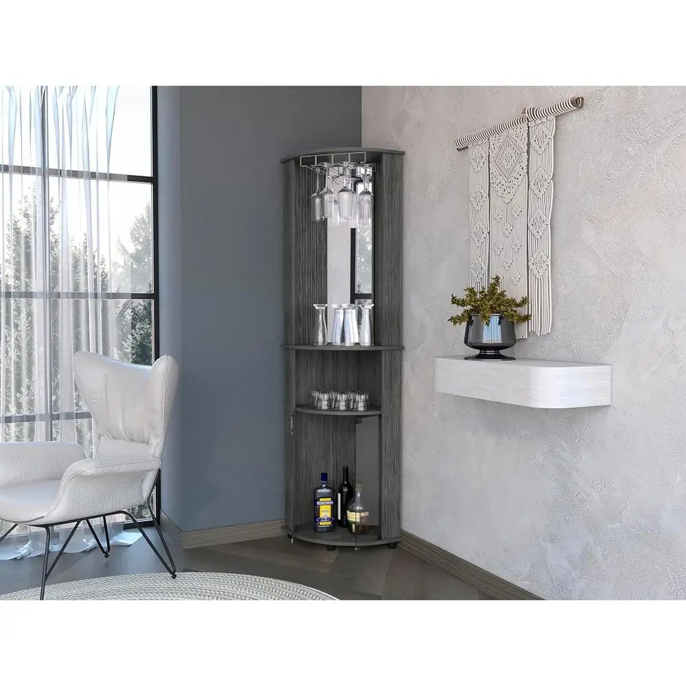 Трехъярусный стеклянный барный шкаф с полками
Трехъярусный стеклянный барный шкаф с полками