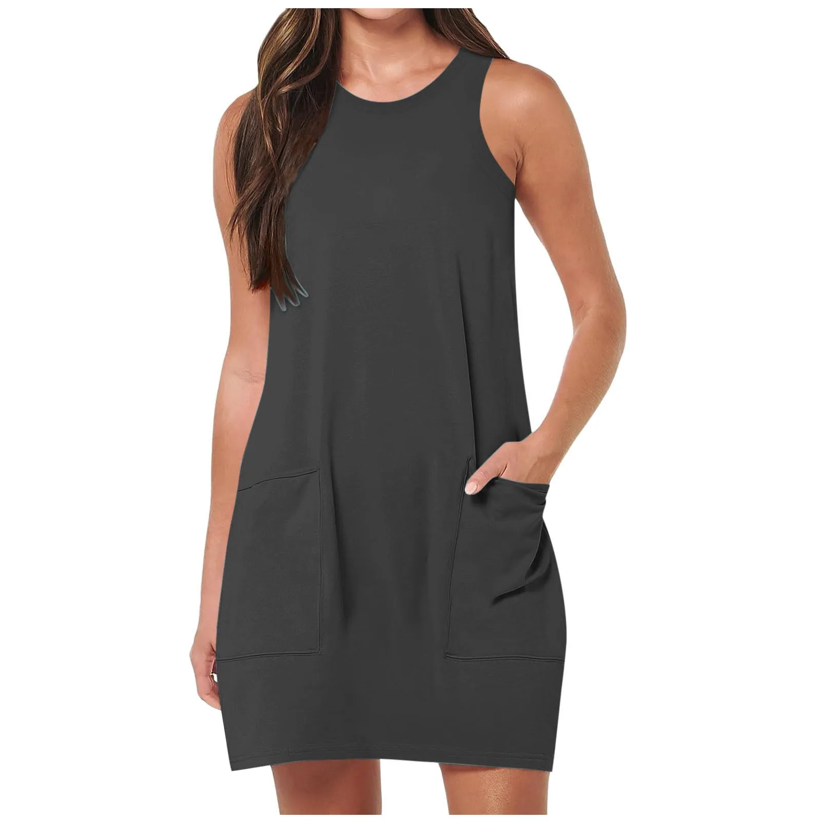 Sleeveless Women Casual Dress 2024 Summer Casual Tanks Dresses Solid Color Loose Mini Dress Witrh Pockers Sport Tennis Vestidos
Sleeveless Women Casual Dress 2024 Summer Casual Tanks Dresses Solid Color Loose Mini Dress Witrh Pockers Sport Tennis Vestidos