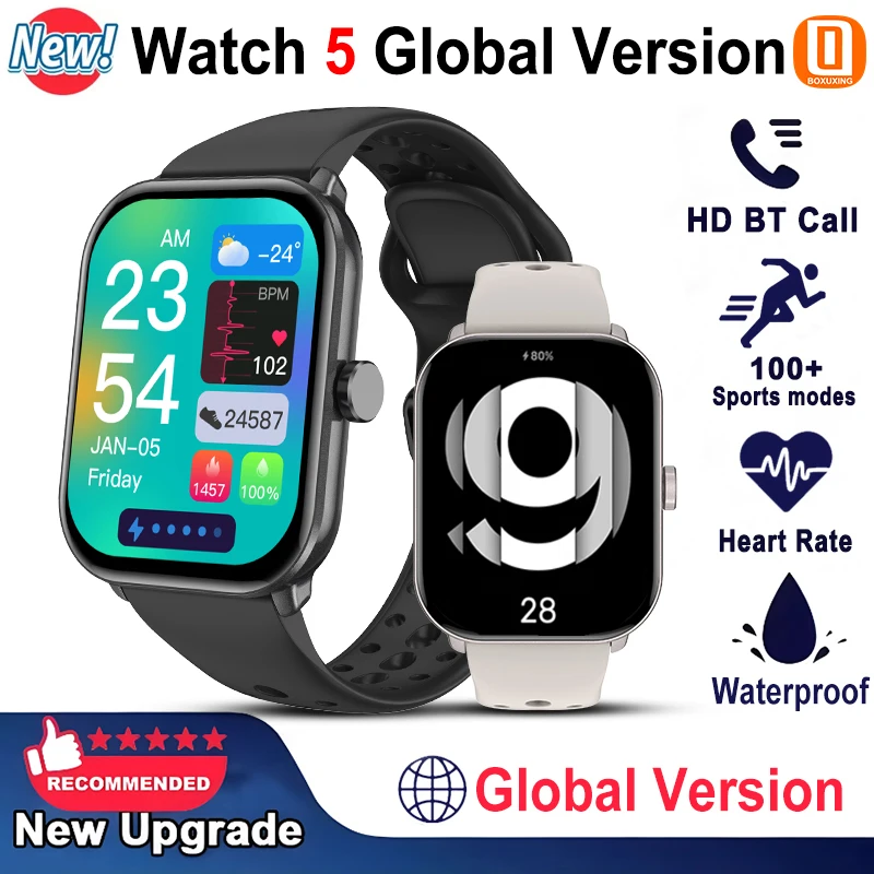 New Watch 5 Sports Smart Watch Men Women 2.01" AMOLED Screen Fitness Tracker Heart Rate ECG Waterproof GPS Track Call Smartwatch
New Watch 5 Sports Smart Watch Men Women 2.01" AMOLED Screen Fitness Tracker Heart Rate ECG Waterproof GPS Track Call Smartwatch