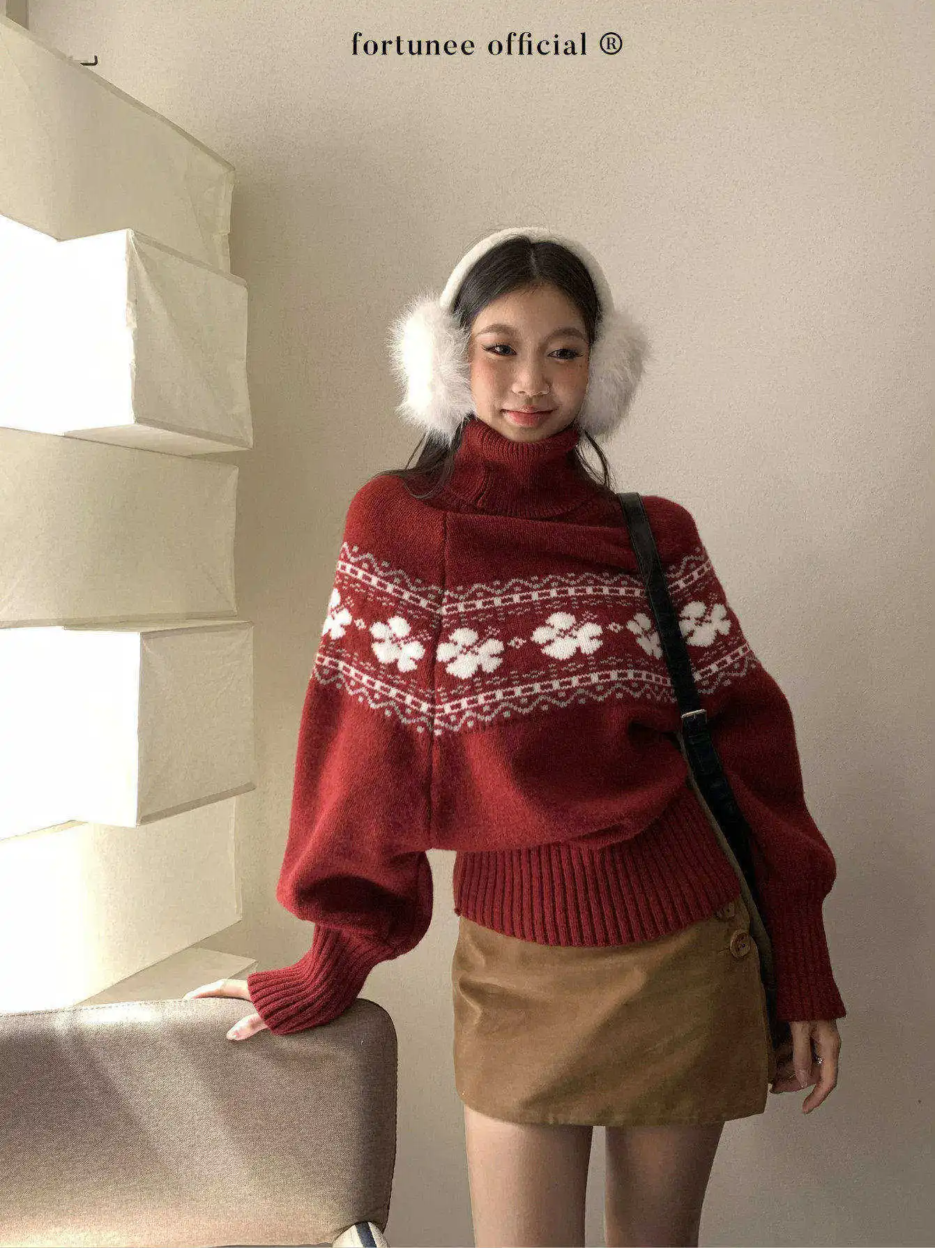 Fortunee Red Fair Isle Knitted Sweater Women's Long Sve High Collar Cisas New Year ort Sle Warm Thiened Knitwear
Fortunee Red Fair Isle Knitted Sweater Women's Long Sve High Collar Cisas New Year ort Sle Warm Thiened Knitwear