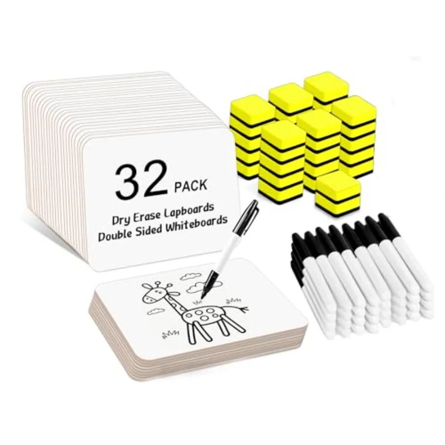 Dry Erase Lapboards 32 Pack Double Sided Dry Erase Lap Boards 9 x 12.5 Inch 32 Markers 32 Erasers Small Dry Erase Boards for St
Dry Erase Lapboards 32 Pack Double Sided Dry Erase Lap Boards 9 x 12.5 Inch 32 Markers 32 Erasers Small Dry Erase Boards for St