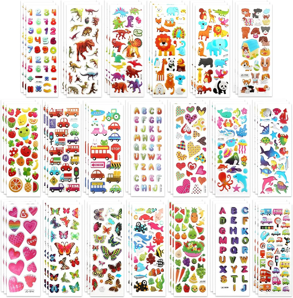 3D Puffy Bubble Stickersfor Kids Toddlers, Children Party Bag Fillers, DIY Crafts Scrapbooking Rewards Gifts for Boys Girls
3D Puffy Bubble Stickersfor Kids Toddlers, Children Party Bag Fillers, DIY Crafts Scrapbooking Rewards Gifts for Boys Girls