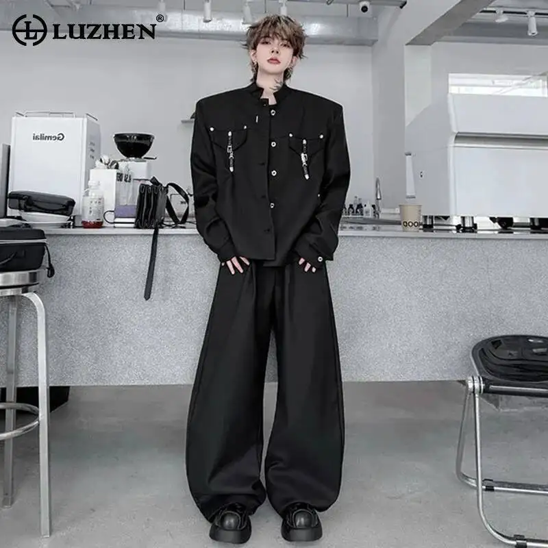 LUZHEN Sets Fashion Handsome Men Solid Color 2025 Two-piece Autumn Original Metal Buckle Decorate Coat Baggy Casual Pants JY7303
LUZHEN Sets Fashion Handsome Men Solid Color 2025 Two-piece Autumn Original Metal Buckle Decorate Coat Baggy Casual Pants JY7303