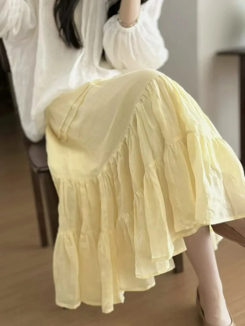 Новая летняя мягкая хлопковая юбка-миди 2026 года с пэчворком, желтая, модная, с завышенной талией, драпированная, А-силуэт, пышная, для офиса
Новая летняя мягкая хлопковая юбка-миди 2026 года с пэчворком, желтая, модная, с завышенной талией, драпированная, А-силуэт, пышная, для офиса