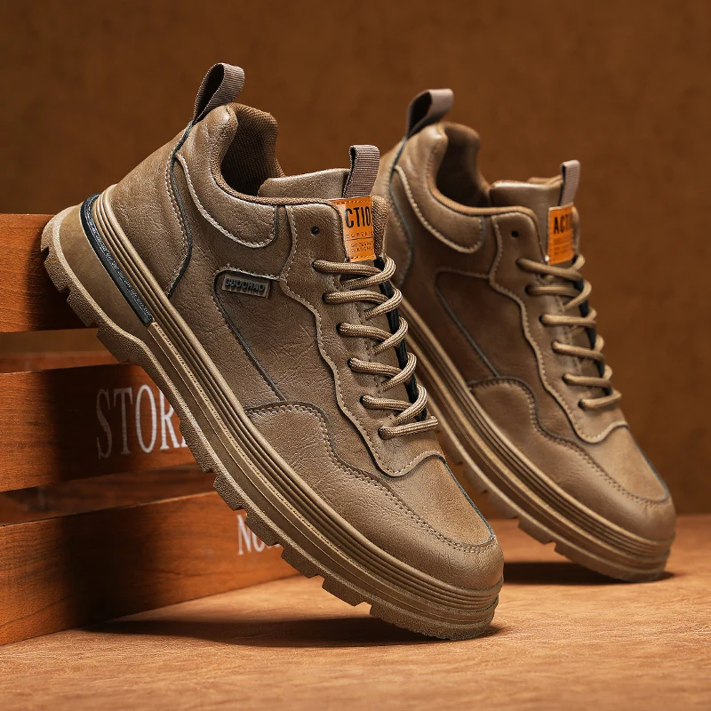British Style Men Casual Shoes Fashion Leather Shoes Comfortable Ankle Boots Breathable Walking Sneakers Oxfords Male Work Boots
British Style Men Casual Shoes Fashion Leather Shoes Comfortable Ankle Boots Breathable Walking Sneakers Oxfords Male Work Boots