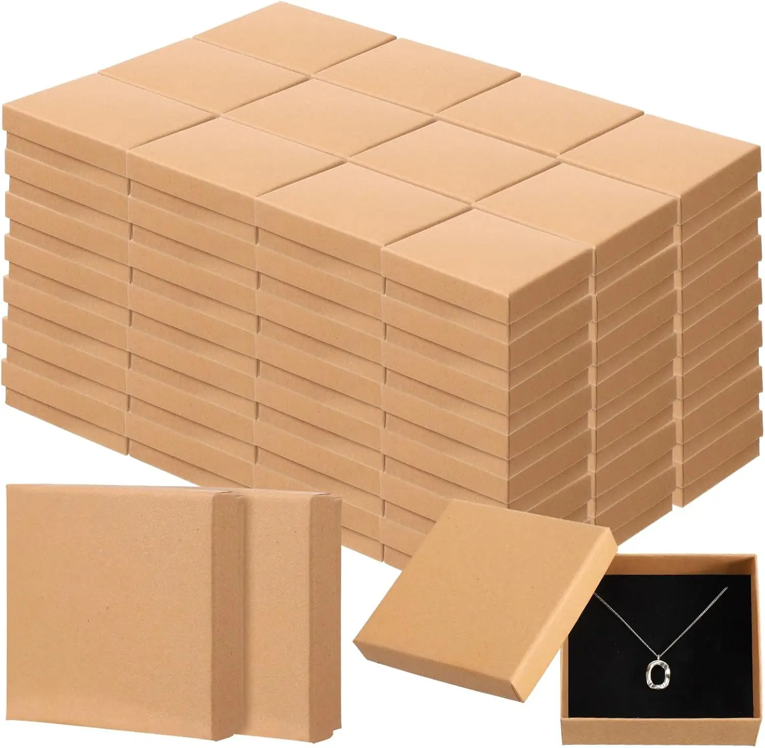 100 Pcs Jewelry Gift Boxes Bulk Kraft Cardboard Box for Necklace Earring Bracelet Storage Package
100 Pcs Jewelry Gift Boxes Bulk Kraft Cardboard Box for Necklace Earring Bracelet Storage Package