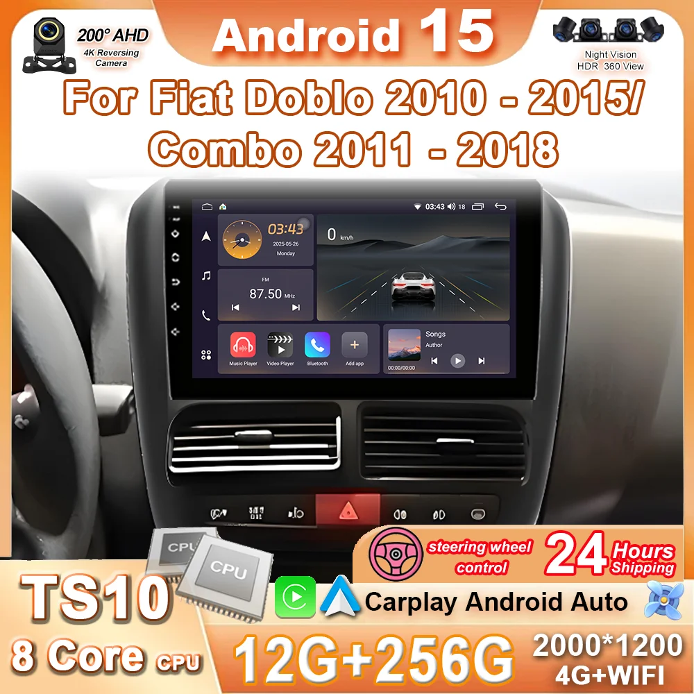 9-дюймовый автомобильный радиоприемник Carplay для Fiat Doblo 2010-2015/Combo 2011-2018 Android 15 Авто мультимедийный плеер GPS без 2 DIN DVD
9-дюймовый автомобильный радиоприемник Carplay для Fiat Doblo 2010-2015/Combo 2011-2018 Android 15 Авто мультимедийный плеер GPS без 2 DIN DVD