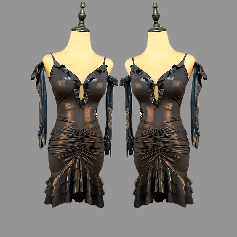 Black Latin Dress For Women Sleeveless Bodycon Ruffle Dress Cha Cha Rumba Performance Stage Clothes Adult Latin Dancewear 2543
Black Latin Dress For Women Sleeveless Bodycon Ruffle Dress Cha Cha Rumba Performance Stage Clothes Adult Latin Dancewear 2543