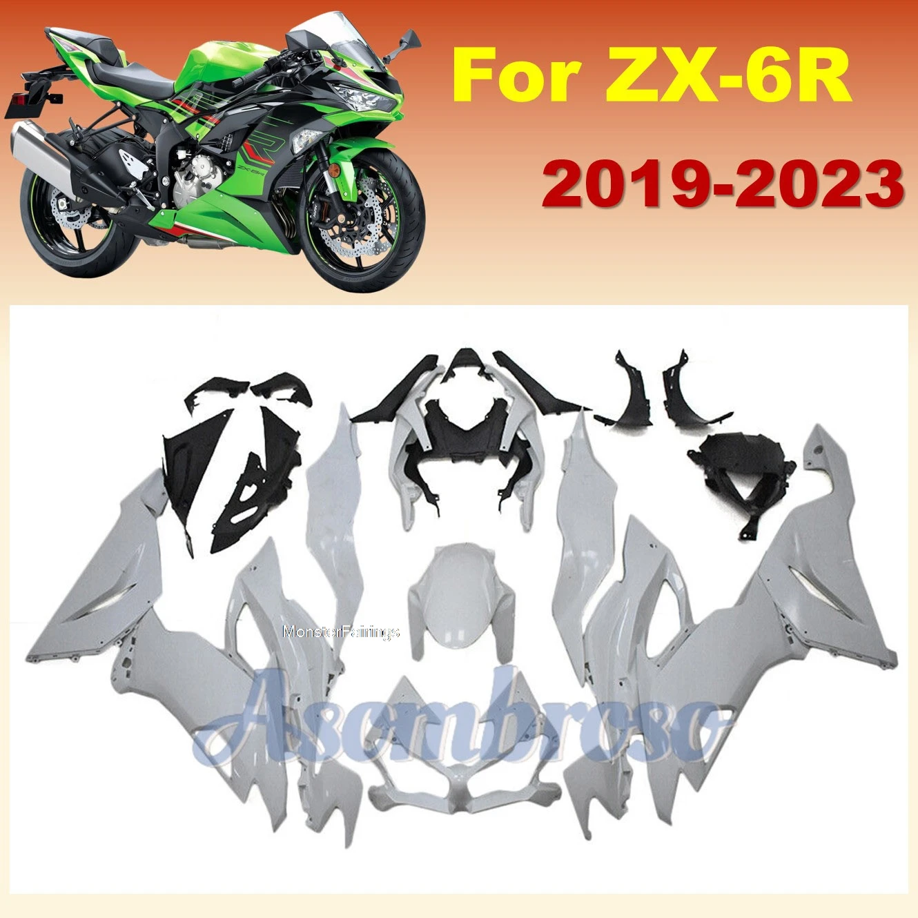 Unpainted White Fairing kit for Kawasaki Ninja ZX-6R 636 2019 2020 2021 2022 2023 zx 6r Plastic ZX6R 19 20 21 22 23 YT
Unpainted White Fairing kit for Kawasaki Ninja ZX-6R 636 2019 2020 2021 2022 2023 zx 6r Plastic ZX6R 19 20 21 22 23 YT
