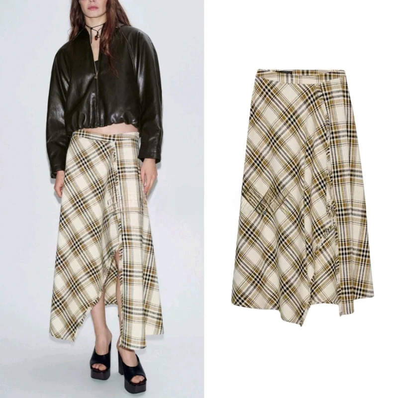 Новая женская юбка миди с высокой талией, асимметричным клетчатым узором и бахромой, свободного кроя, из полиэстера
Новая женская юбка миди с высокой талией, асимметричным клетчатым узором и бахромой, свободного кроя, из полиэстера