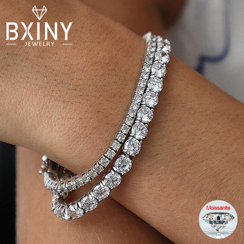 BXINY 2.5-6.5mm Moissanite Tennis Bracelet 925 Sterling Silver for Women Men Hiphop GRA Certified Lab Diamond Hand Chain Jewelry
BXINY 2.5-6.5mm Moissanite Tennis Bracelet 925 Sterling Silver for Women Men Hiphop GRA Certified Lab Diamond Hand Chain Jewelry