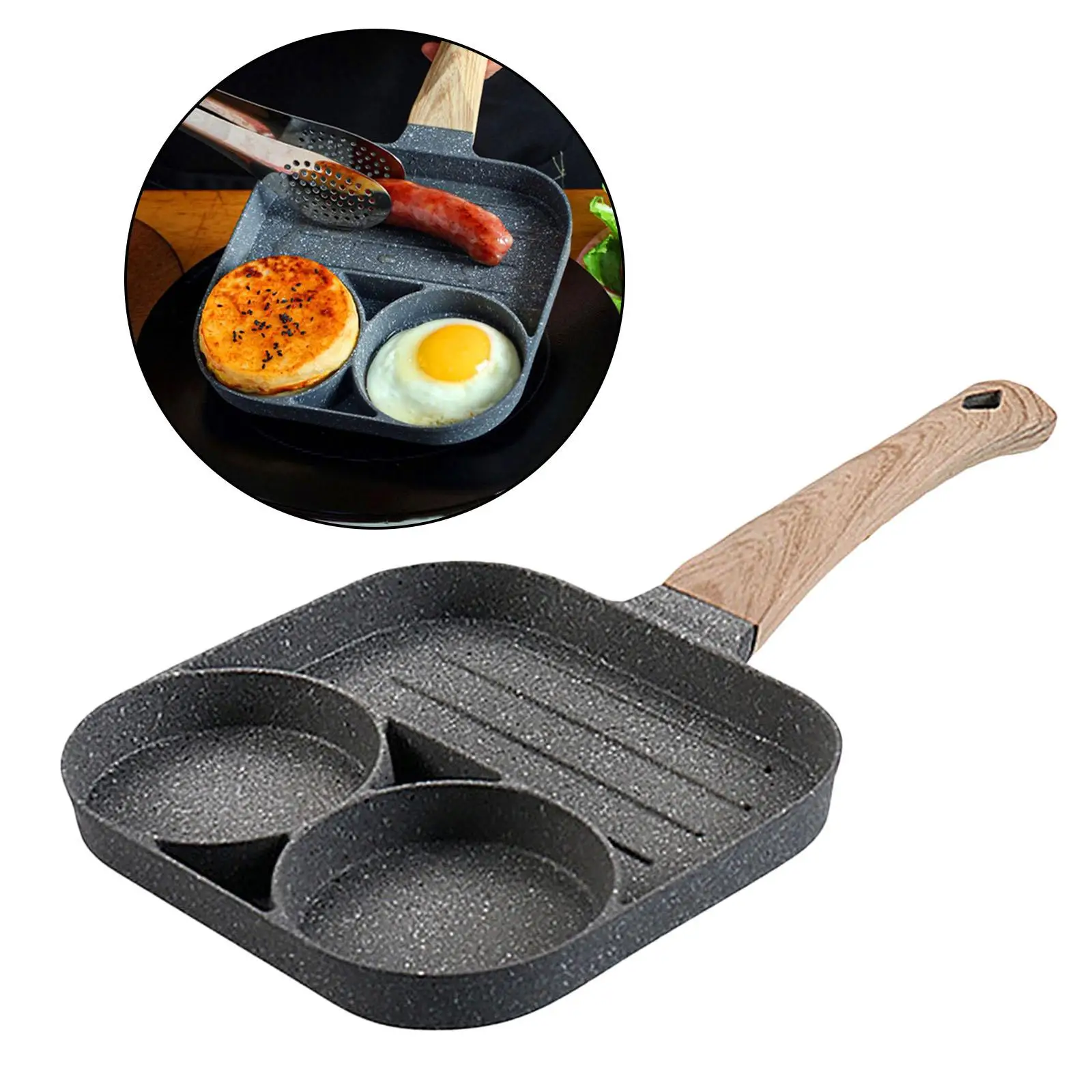 3-in-1 Stone Egg Skillet Non-Stick 3 Cup Pancake Sausage Omelet Long Handle Gas
3-in-1 Stone Egg Skillet Non-Stick 3 Cup Pancake Sausage Omelet Long Handle Gas