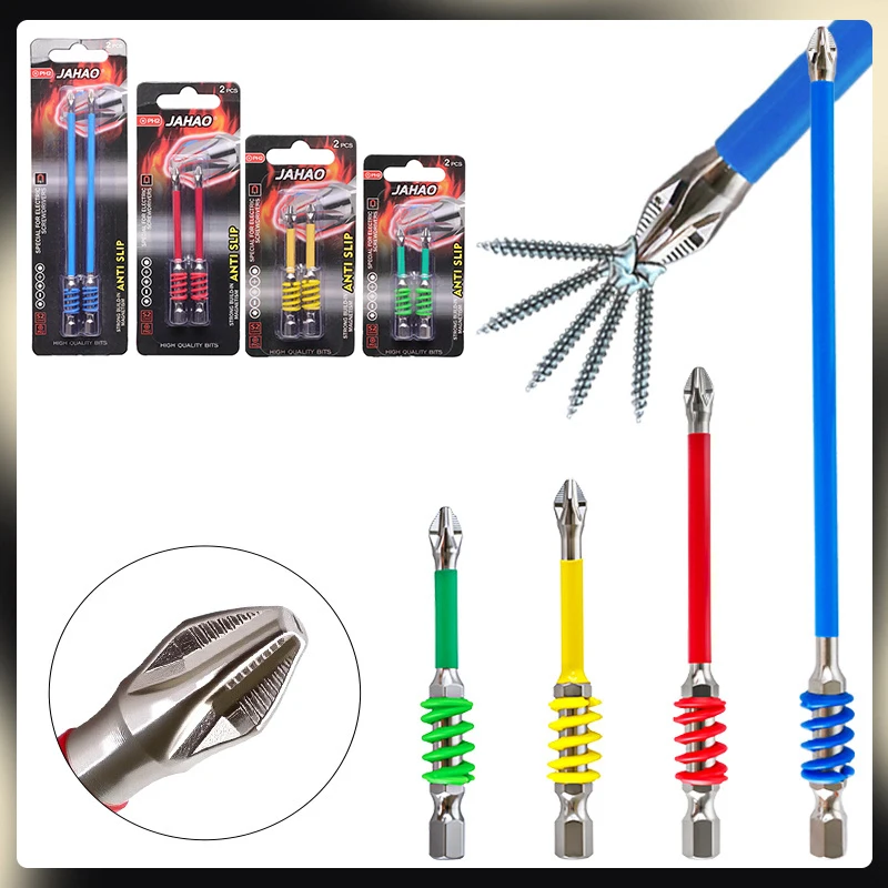 2pcs 65/70/90/150mm PH2 Anti-Slip Magnetic Screwdriver Bits with Spring 1/4'' Hex Shank for Electric Drill Screw Driver
2pcs 65/70/90/150mm PH2 Anti-Slip Magnetic Screwdriver Bits with Spring 1/4'' Hex Shank for Electric Drill Screw Driver