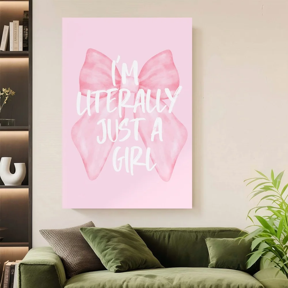 Framed Flat Flat Single-PanelI'mJustaGirl'sRoomDecorativePainting-SoftPinkCanvasPrintPosterwithBowDecoration, WoodenFrameWallArt
Framed Flat Flat Single-PanelI'mJustaGirl'sRoomDecorativePainting-SoftPinkCanvasPrintPosterwithBowDecoration, WoodenFrameWallArt