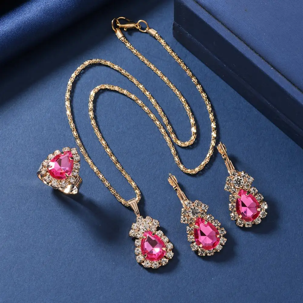 Sparkling Rhinestone Set Elegant Rhinestone Jewelry Set for Women Necklace Earrings Ring Gift Set with Sparkling Pendant for Her
Sparkling Rhinestone Set Elegant Rhinestone Jewelry Set for Women Necklace Earrings Ring Gift Set with Sparkling Pendant for Her