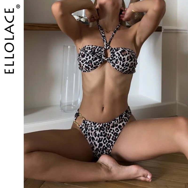 Ellolace Sexy Women Swimsuit 2025 Summer Wild Halter Metal Accessories Bandage Swimwear Youth Girls' Biniki Sunbathe 2PC Set 
Ellolace Sexy Women Swimsuit 2025 Summer Wild Halter Metal Accessories Bandage Swimwear Youth Girls' Biniki Sunbathe 2PC Set