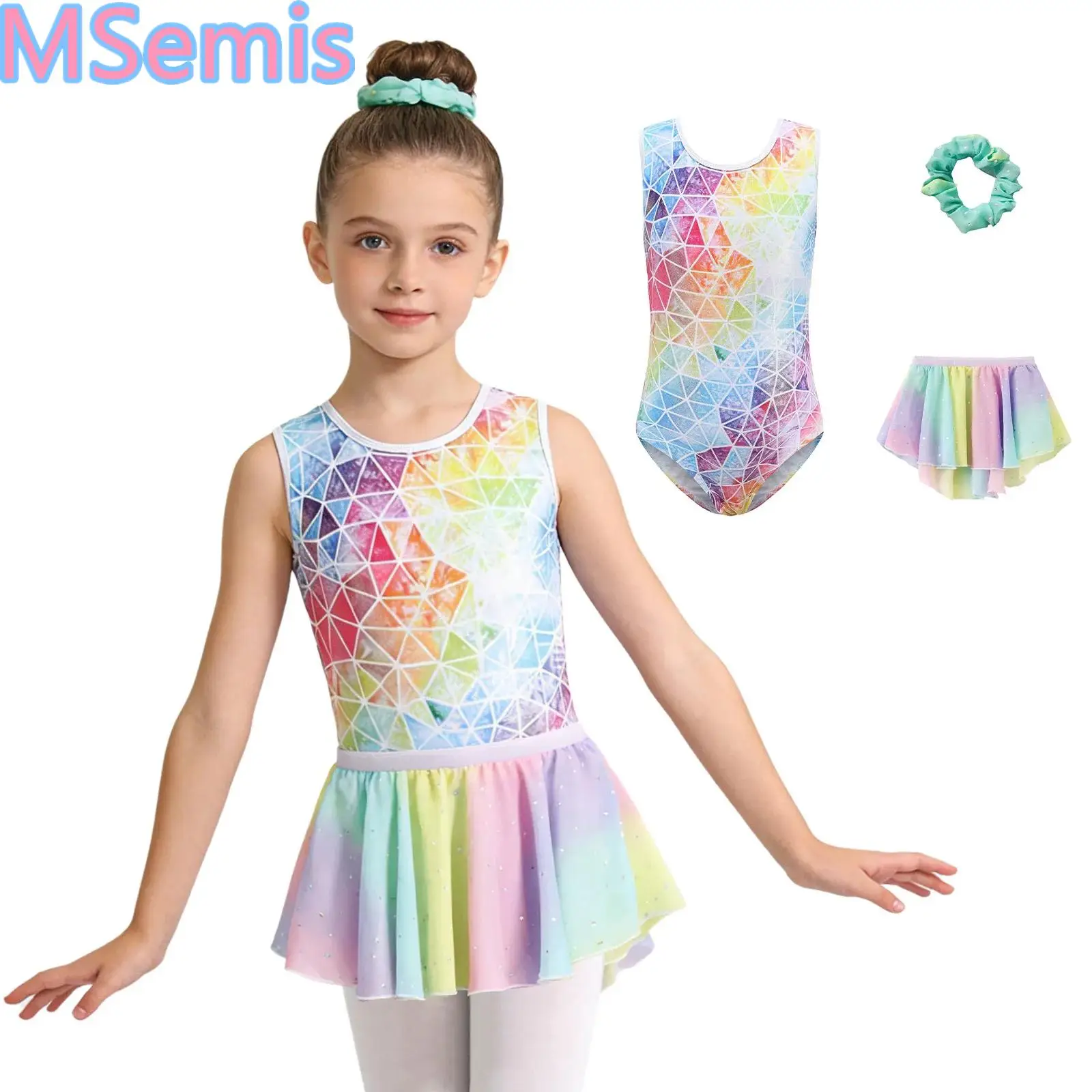 Kids Girls 3-piece Gymnastics Ballet Dance Outfit Yoga Sport 5-12Y Sets Printed Metallic Leotard with Sequin Skirt And Hair Band
Kids Girls 3-piece Gymnastics Ballet Dance Outfit Yoga Sport 5-12Y Sets Printed Metallic Leotard with Sequin Skirt And Hair Band