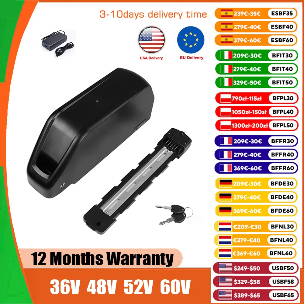 21700 Ebike Battery 52V 48V 24Ah Downbtube Polly Lithium Battery Pack For 350W 500W 750W 1000W 1500W Motor Electric Bike Kits
21700 Ebike Battery 52V 48V 24Ah Downbtube Polly Lithium Battery Pack For 350W 500W 750W 1000W 1500W Motor Electric Bike Kits