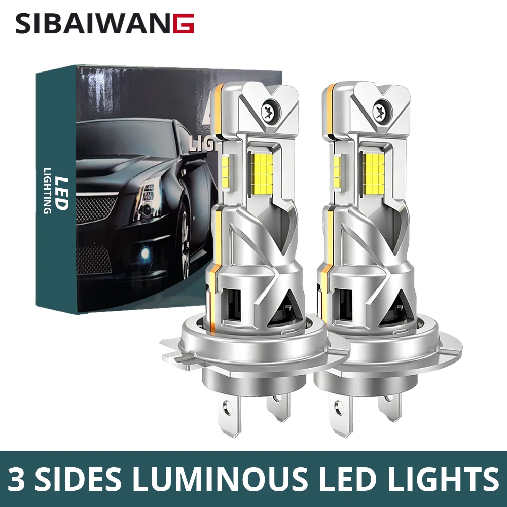 2Pcs H7 H4 Car LED Headlights Canbus No Error LED 3 side CSP Chips Mini Lamp Wireless 1:1 Size LED Bulbs Plug And Play with Fan
2Pcs H7 H4 Car LED Headlights Canbus No Error LED 3 side CSP Chips Mini Lamp Wireless 1:1 Size LED Bulbs Plug And Play with Fan