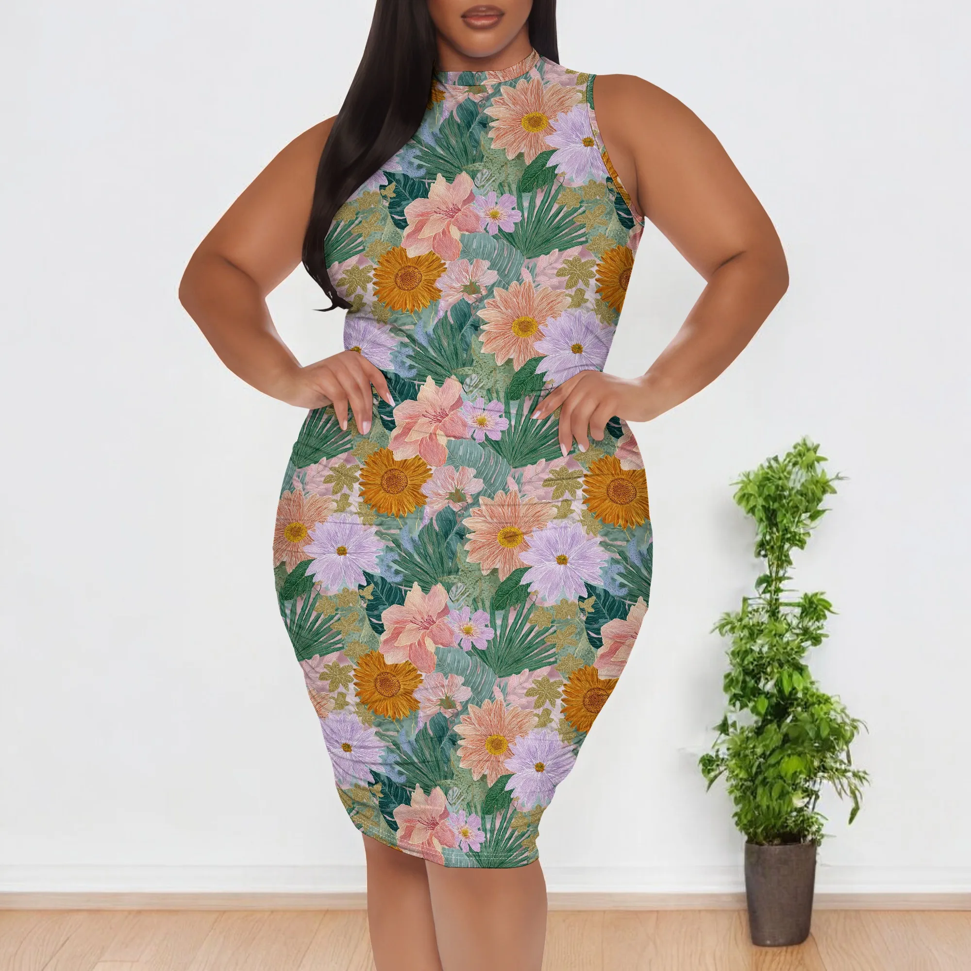 Plus Size Floral Print Dress XL-6XL Sleeveless Bodycon Garden Party Dress 2025 Spring Vacation Look for Women
Plus Size Floral Print Dress XL-6XL Sleeveless Bodycon Garden Party Dress 2025 Spring Vacation Look for Women