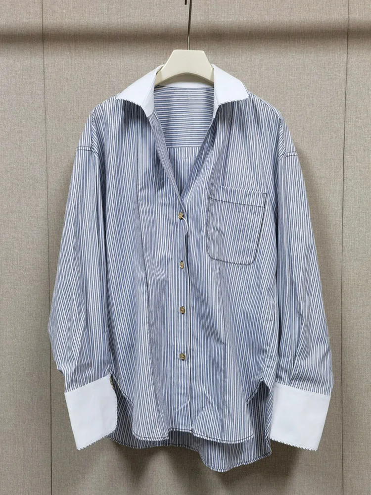 Faionable mat Cotton Long Sve Striped irt for Women Flip Collar Thin Stripe Design Breathable Comfortable Ladie...
Faionable mat Cotton Long Sve Striped irt for Women Flip Collar Thin Stripe Design Breathable Comfortable Ladie...