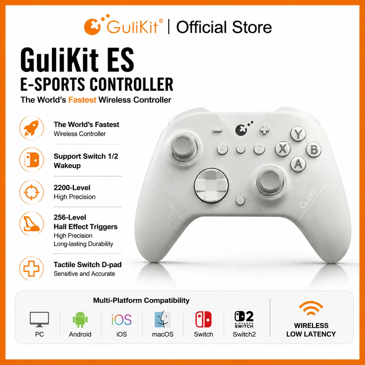 GuliKit ES E-sports Bluetoth Controller for Nintendo Switch, Switch 2 Wireless Gamepad with Hall Effect Joystick for PC Android
GuliKit ES E-sports Bluetoth Controller for Nintendo Switch, Switch 2 Wireless Gamepad with Hall Effect Joystick for PC Android