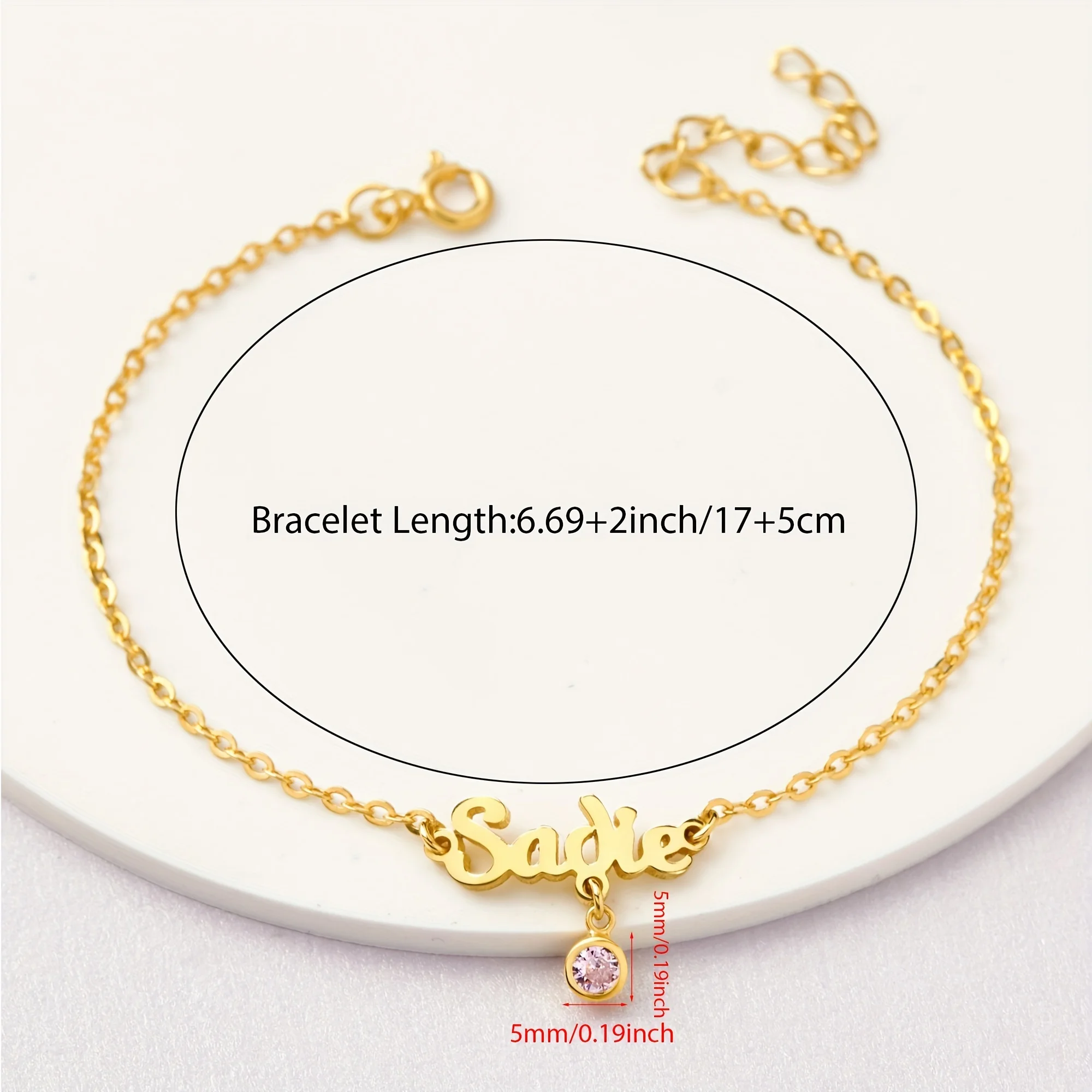 Elegant Boho Style Custom Name Bracelet with Birthstone Charm 18K Golden Plated 304 Stainless Steel Glass Stone Bracelets Femme
Elegant Boho Style Custom Name Bracelet with Birthstone Charm 18K Golden Plated 304 Stainless Steel Glass Stone Bracelets Femme